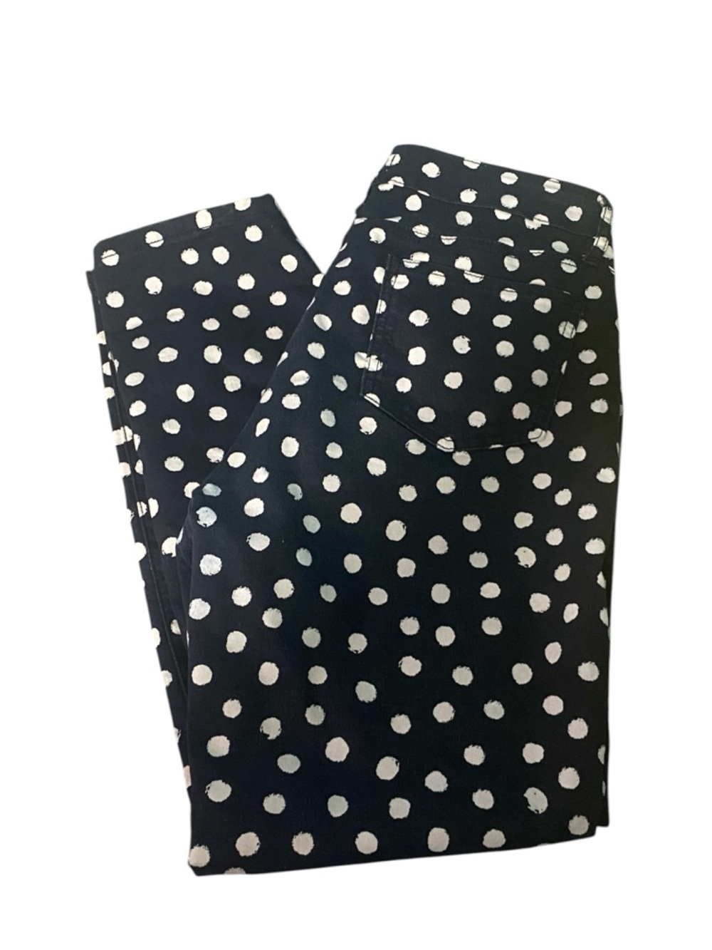 crown & ivy Black Pants with White Polka Dots
